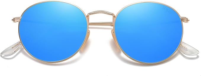 SOJOS Small Round Polarized Sunglasses for Women Men Classic Vintage Retro Shades UV400 SJ1014