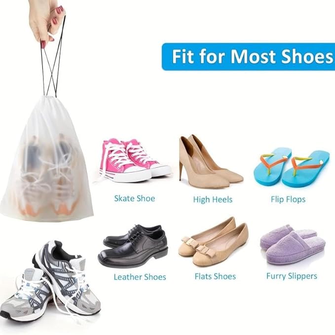 Durable Shoe Bag, 5 Counts/set Portable Dustproof & Waterproof Drawstring Pouch, Shoe Storage Bag for Men & Women, Travel & Golf Accessories, Shoes Bag
