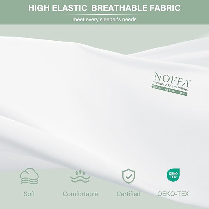 2 Pack Cervical Neck Pillow for Neck Pain Relief, Contour Memory Foam Pillows, Cooling Ergonomic Pillows for Sleeping Side, Back & Stomach Sleepers, Breathable Bed Pillows Neck Support, Extra Soft