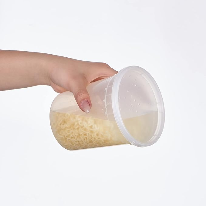 FULING 32oz Plastic Deli Containers, 240 Sets - Leakproof, Stackable, BPA Free, Microwavable, Freezer Safe