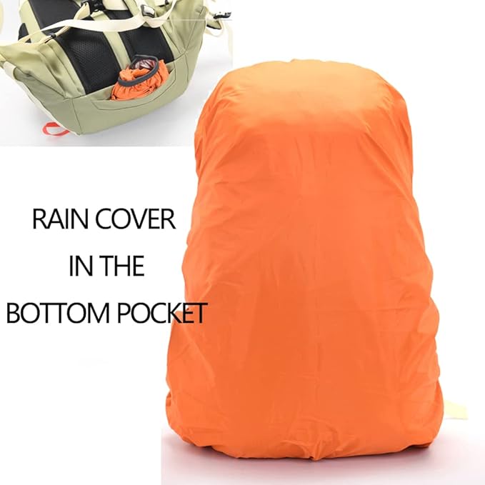 Bseash 40L Waterproof Hiking Camping Backpack with Rain Cover, Outdoor Sport Travel Daypack Rucksack for Skiing Cycling (Gray)