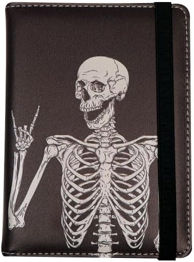 Passport Holder for Travel Essentials, Skull Human Passport Cover Personalized Leather Wallet, Skeleton Passport Wallet Men Women Birthday Gift