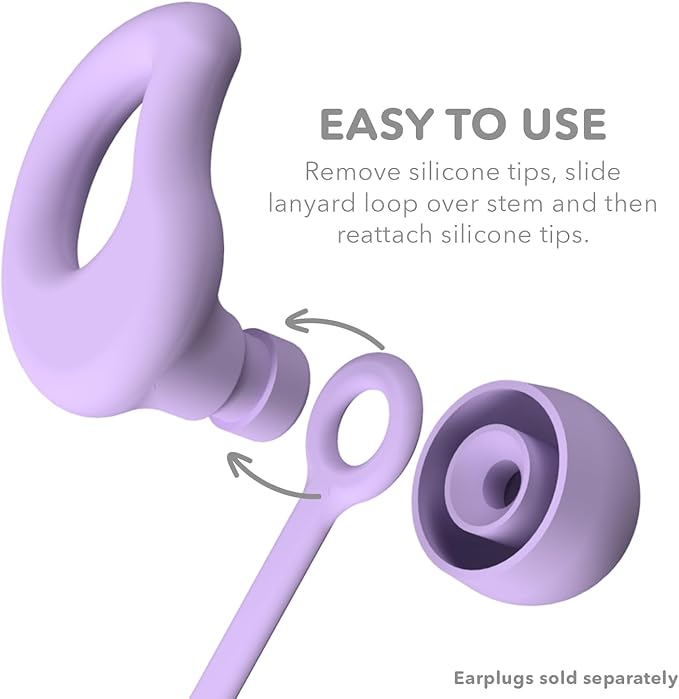 CURVD Earplug Lanyard, Soft Durable Flexible Premium Silicone Cord | Works with Most Earplugs w/Removable Tips Compatible with CURVD Everyday, Loop Quiet/Engage/Experience, Vibes and More - 26 Inches