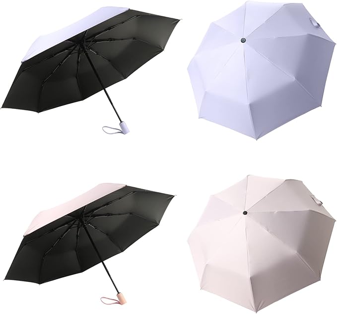 BAODINI Small UV Protection Travel Umbrella Compact for Rain and Sun UPF 50+ Windproof Portable 42 inch Umbrella for Women and Men