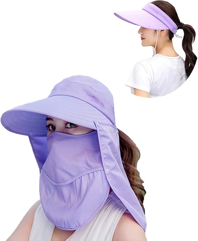 Outdoor UPF 50+ UV Sun Protection Waterproof Breathable Face Neck Flap Cover Folding Sun Hat for Men/Women