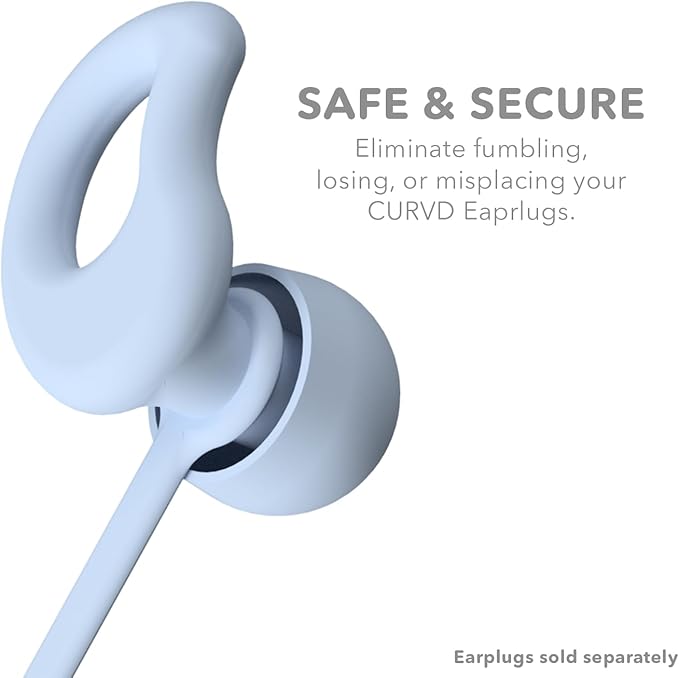 CURVD Earplug Lanyard, Soft Durable Flexible Premium Silicone Cord | Works with Most Earplugs w/Removable Tips Compatible with CURVD Everyday, Loop Quiet/Engage/Experience, Vibes and More - 26 Inches