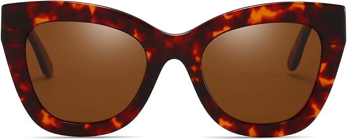 ZENOTTIC Retro Polarized Sunglasses Women - Oversized Cat Eye Trendy Glasses UV Protection - for Beach,Hiking,Party ZS6243