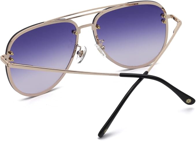 Trendy Oversized Aviator Sunglasses for Women 2025, Cute Retro Aviator Sun Glasses UV Protection Big Shades VF2203