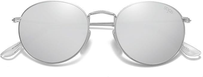 SOJOS Small Round Polarized Sunglasses for Women Men Classic Vintage Retro Shades UV400 SJ1014