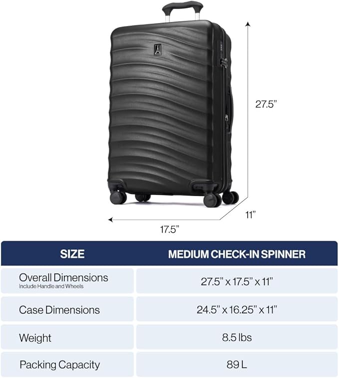 Travelpro Maxlite Air V2 Hardside Expandable Checked Luggage, 8 Spinner Wheels, Lightweight Hard Shell Suitcase, TSA lock, Pink, Checked Medium 25-Inch