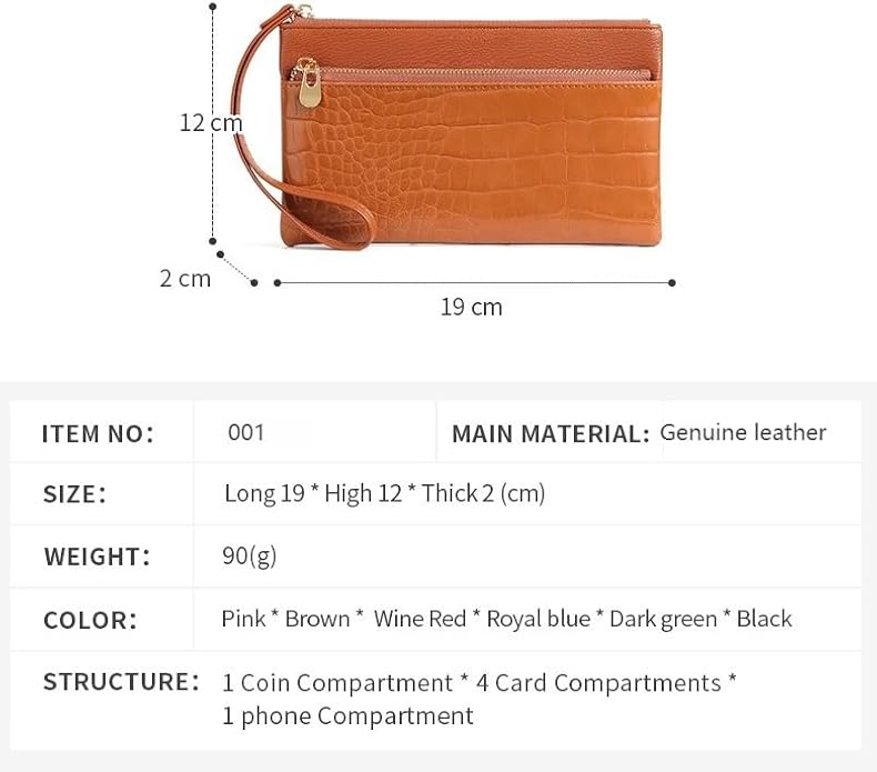 Genuine Leather Wristlet Clutch Purse for Women with RFID Blocking Small Crossbody Bag Shoulder Handbag Ideal Gift for Women