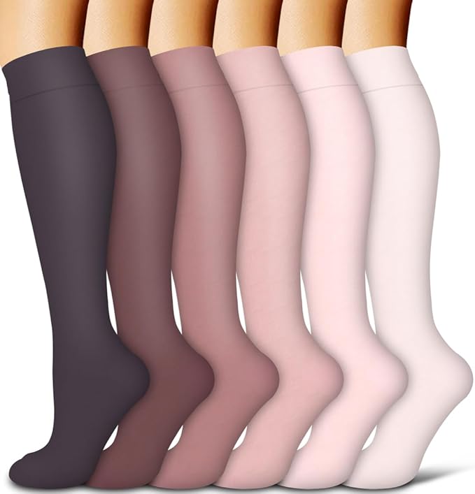 Copper Compression Socks for Women and Men(6 Pairs)-Best Support for Running, Athletic, Nursing, Travel