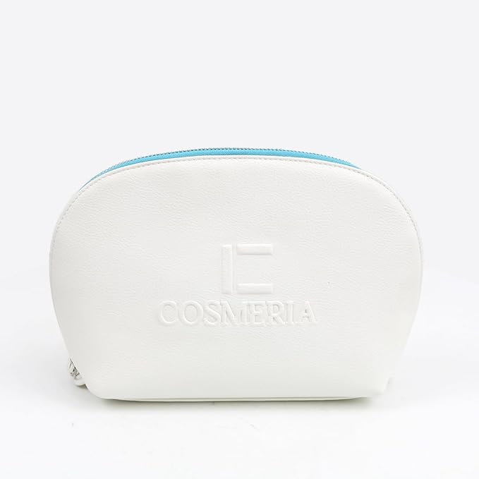 Makeup Bag Organizer & Travel Cosmetic Bag - Toiletry Bag for Women Fits Carry-On and Suitcase with Blue Zipper