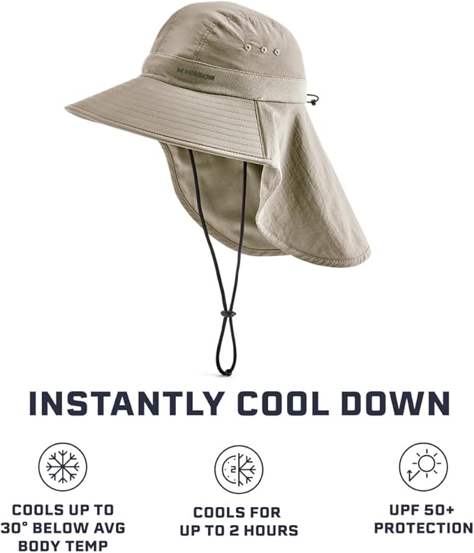 Cooling Sun Defender Sun Hat, UPF 50 UV Protection for Men Women, Wide Brim Outdoor Hat for Hiking, Fishing, Beach, Gardening