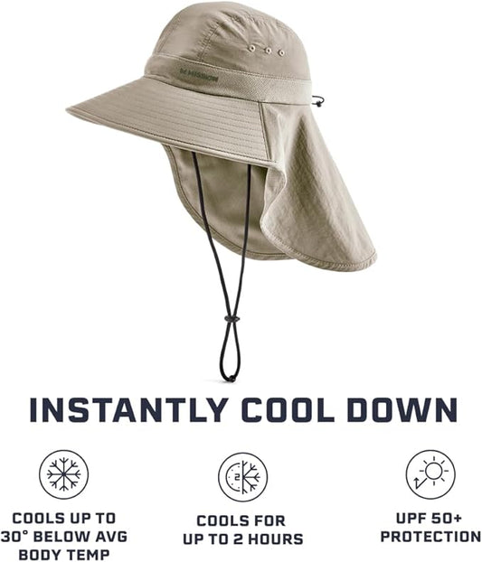 Cooling Sun Defender Sun Hat, UPF 50 UV Protection for Men Women, Wide Brim Outdoor Hat for Hiking, Fishing, Beach, Gardening