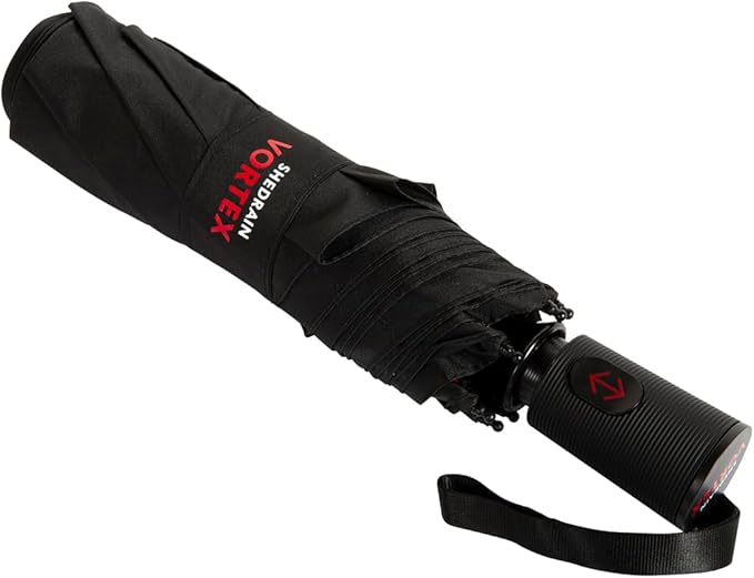 ShedRain Compact Folding Travel Umbrella – Push-Button Open & Close, Vented Double Canopy, Protects from Rain, Sun, & Wind