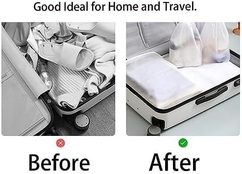 Frosted Clear Plastic Travel Shoe Bag for Men Woman Travel Organizer, 15Pcs Washable Translucent Drawstring Pouch with Rope for Golf GYM Sneaker Clothes Suitcase Home Packing Storage