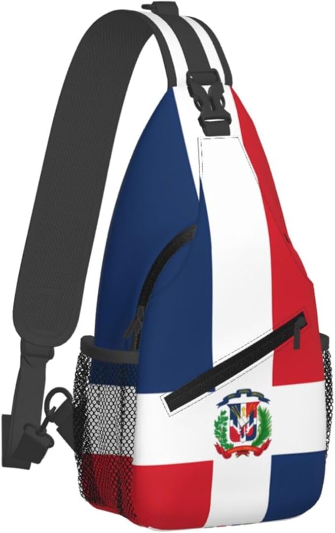 QFXUYNG Dominican Republic Flag Adult Sling Bag Unisex Chest Bags Crossbody Backpack Casual Daypacks Shoulder Bag for Women Men Cycling Hiking Travel