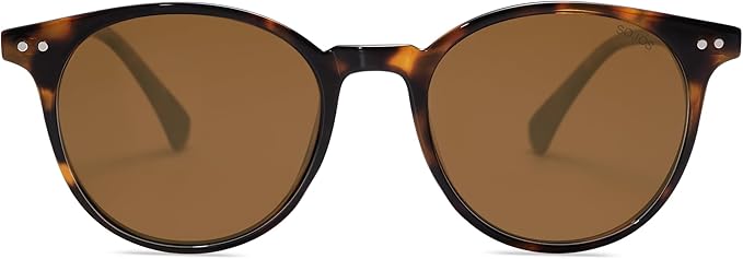 SOJOS Small Round Classic Polarized Sunglasses for Women Men Vintage Style UV400 Lens MAY SJ2113