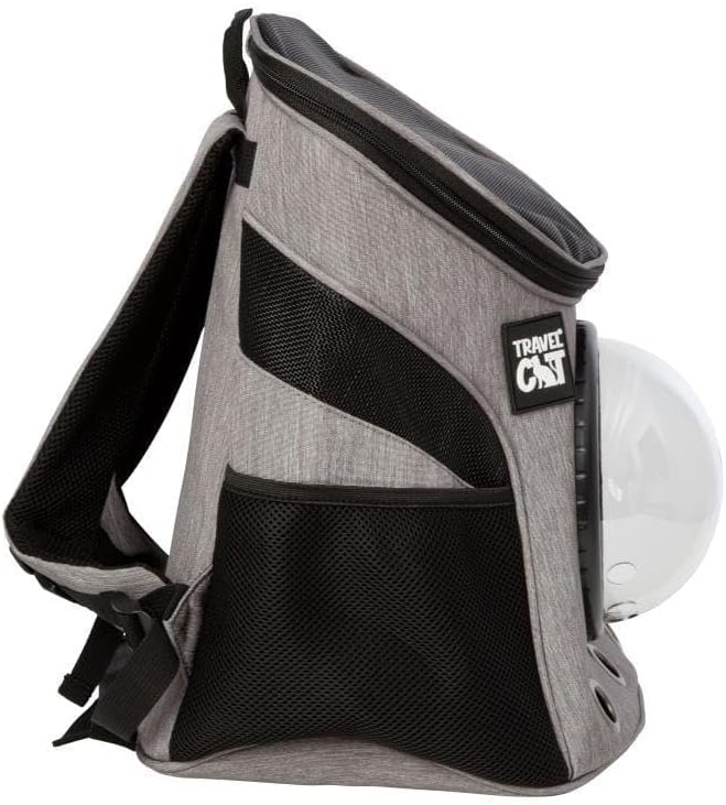 Fat Cat Backpack Carrier - Airline Approved Cat Carrier with Space Capsule Bubble for for Small Cats, Kitten - Premium Grey Heather Cat Carrier Backpack for Outdoor, Travel, Hiking, Pet Supplies