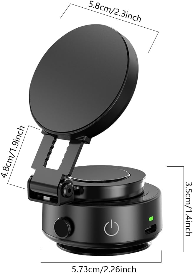 Fostex Upgraded Magnetic Mount for iPhone/Android, Electric Vacuum Suction Phone Mount, 360 Portable Phone Holder