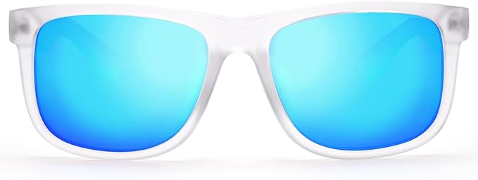 UV400 Polarized Sunglasses Men Women, Classic Square Lightweight Shades, Anti-Glare HD Trendy Sunnies for Leisure