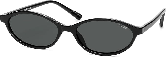 SOJOS TR90 Ultra Light Flexible Sunglasses for Women Retro Oval Polarized Cat Eye Vintage Shades UV400 Protection Comfort Fit