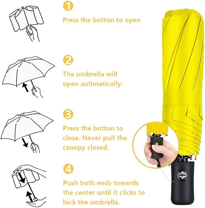 MRTLLOA 42/49 Inch Compact Windproof Travel Umbrella for Rain, Lightweight, Portable, Automatic, Strong, Waterproof Folding Umbrellas for Women, Men and Teenagers