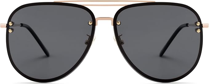 Trendy Oversized Aviator Sunglasses for Women 2025, Cute Retro Aviator Sun Glasses UV Protection Big Shades VF2203