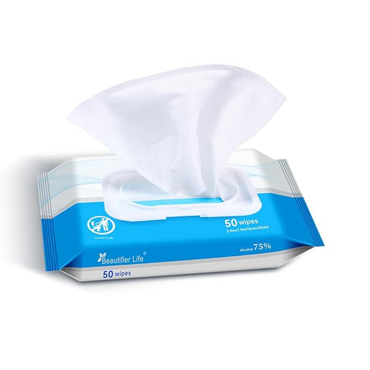 75% Alcohol Wet Hand Sanitizing Wipes - With Aloe, Moisturizer, and Vitamin E Formula - Premium Sanitizer for Travel, Home, Office, and School Use (Aloe, 200)