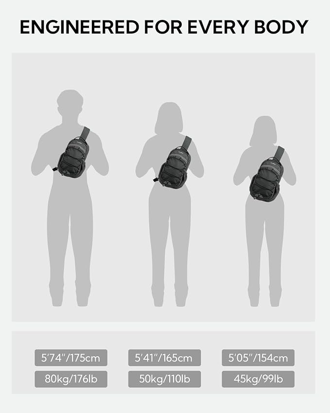 WATERFLY Small Crossbody Sling Bag: RFID Blocking Anti Theft Sling Backpack Chest Bag Travel Hiking Daypack Man Woman