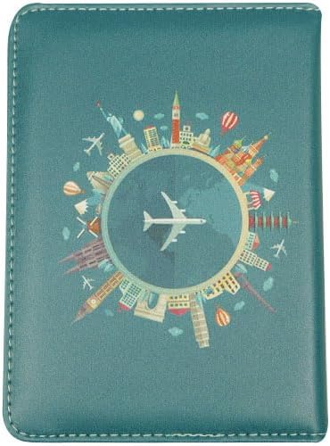 Passport Holder for Travel Essentials,World Travel Passport Cover Personalized Leather Wallet, Global Dream Men Women Birthday Christmas Gift