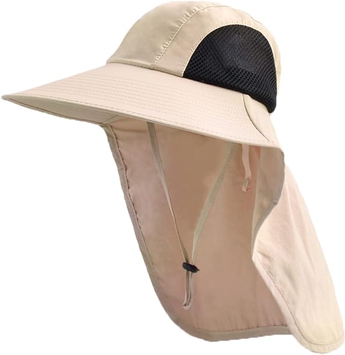 Sun Hat for Men Women with Neck Flap,UPF 50+ UV Protective Hiking Fishing Hats,Wide Brim Sun Hat for Women&Men