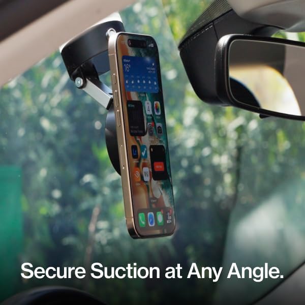 Statik HyperMount® 2 Vacuum Phone Mount - Magnetic Phone Holder, Vacuum Seal Car Phone Mount, Use on Any Surface, Compatible with Apple MagSafe and Magnetic Rings Included for Android Devices