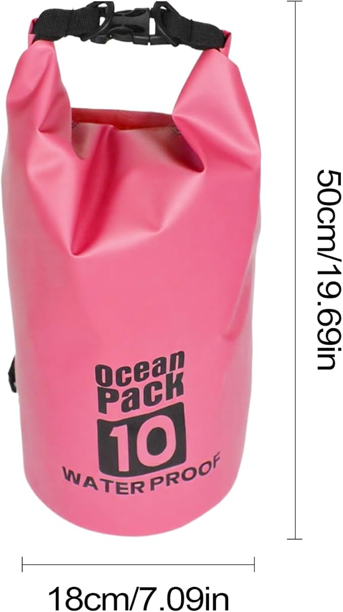 Dry Bag - Roll Top Lightweight Sack, Waterproof Storage Drybag, Secure Seal with Adjustable Strap, Adventure Accessory for Hiking Camping Swimming Fishing Boating Water Sports