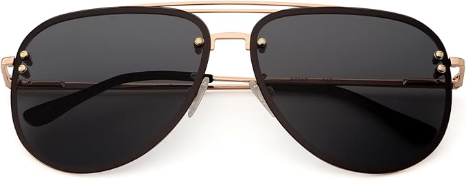 Trendy Oversized Aviator Sunglasses for Women 2025, Cute Retro Aviator Sun Glasses UV Protection Big Shades VF2203