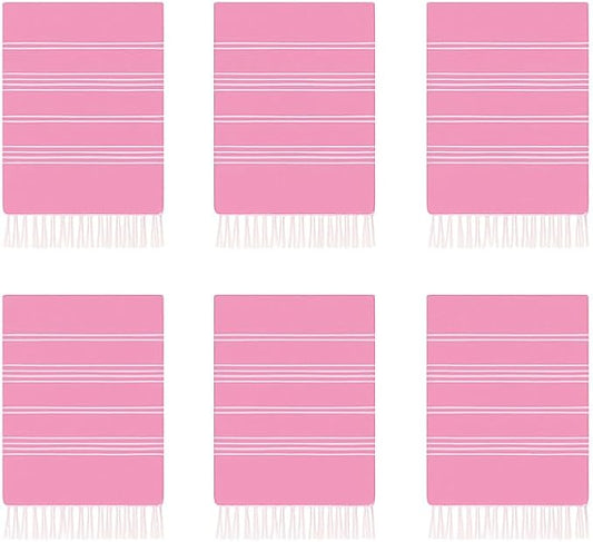HAVLULAND Set of 6 - Turkish Cotton Beach Towels, Oversized 72"x40", Quick-Dry Absorbent Lightweight Sand-Free Compact XL Ideal for Beach, Bath, Pool, Yoga, Picnic, Travel, Camping (Pink)