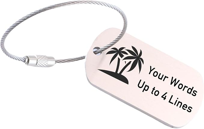 Sturdy and Durable Personalized Luggage Tags for Suitcases,Cruise Essentials Travel Tags for Luggage,Travel Bag Labels,Heavy-Duty Stainless Steel Silver Horizontal Suitcases Tags