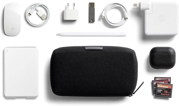 Bellroy Tech Kit (Tech Accessories Organizer Pouch, Zipper Closure Design, Stores Power Bank, Phone Charger, Cables & More, Internal)