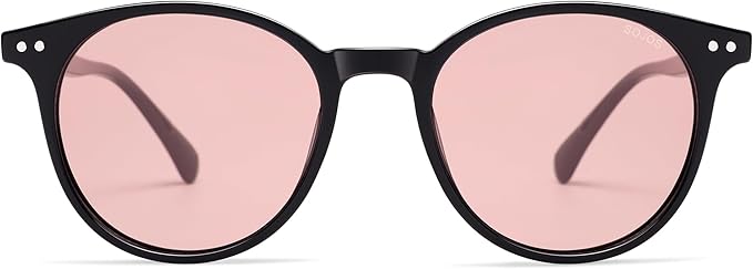SOJOS Small Round Classic Polarized Sunglasses for Women Men Vintage Style UV400 Lens MAY SJ2113
