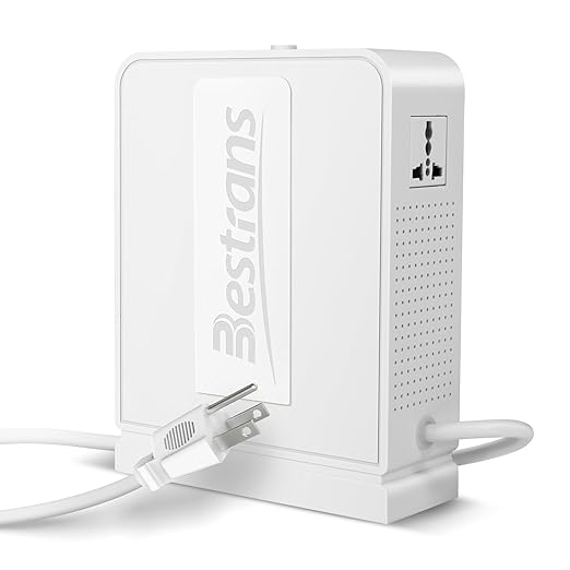 2000W Step Up Transformer 110v to 220v Converter, Heavy Duty Voltage Converter 110v to 220v with Dual Outlets, Overload Protection & Ultra-Quiet Design for Home Appliances, Pearl White