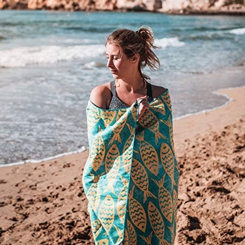 4Monster Microfiber Beach Towel Quick Dry,Super Absorbent Lightweight Travel Towel for Swimmers, Sand Free Camping Towel, Beach Towels for Pool,Swim,Water Sports,Yoga