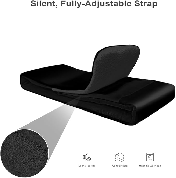 Sleep Mask for Adult Blackout: Reversible Dual-Sided Eye Mask with Adjustable Band - Soft Cotton and Silky Cooling Blindfold for Women Men Travel Nap Meditation （Black）