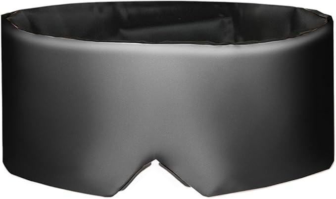 USlixury Silk Sleep Mask, 3D Contoured Sleeping Masks, Blackout Sleep Masks for Women with Nose Wing,100% Mulberry Silk, Face-Hugging Non-Slip SLEP Mask for Side Sleeper, 27.5x4.5'', Dark