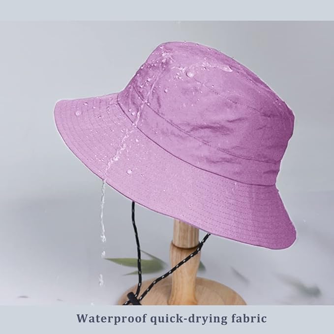 Waterproof Bucket Hat for Women and Men - UV Protection Beach Sun Hat Fishing Safari Boonie Hat Rain Hat Adjustable Packable