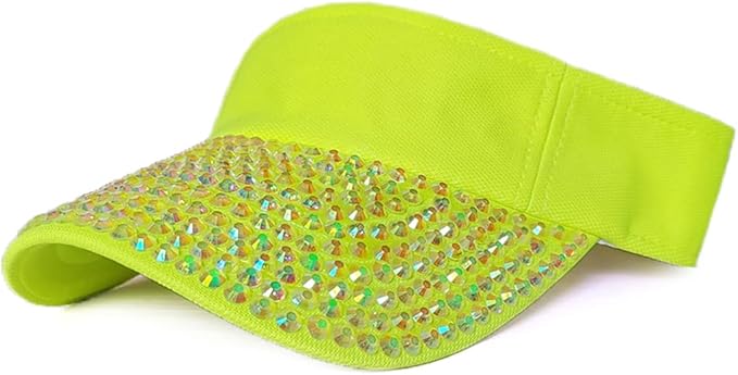 Sparkle Glitter Summer Rhinestone UPF 50+ Bling Ladies Sun Visor for Women Outdoor Sports Fashion Golf Hat