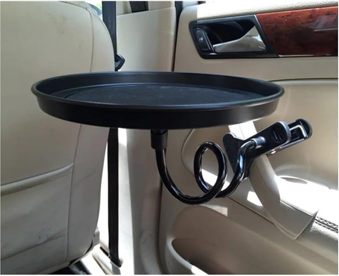 Car Interior Table, Car Cup Food Holder Clip-on Beverage Snacks Storage Swivel Tray Folding Dining Table, Clip-on Food Holder