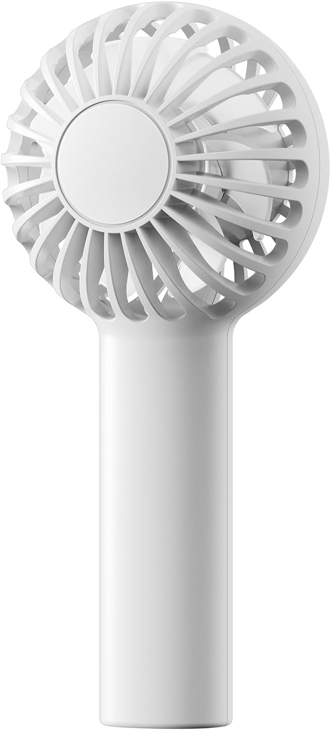 SWEETFULL Mini Portable Fan - Rechargeable Handheld Fan, 3 Speeds Personal Hand Gifts for Travel Essentials, Lash, Makeup, Eyelash, Kids, Girls, Women - USB, Cute Design White