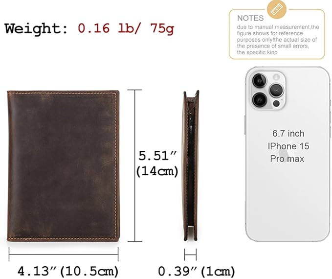 CONTACTS Full Grain Leather Airtag Passport Holder RFID Blocking Travel Passport Wallet Slim Passport Cover Case with 4 Cards Slots, Coin Pocket (Brown)