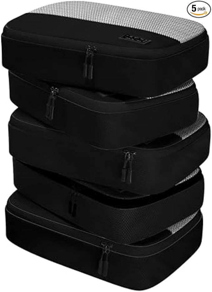 Medium Packing Cubes for Suitcases - 5 Pcs set of Packing Cubes for Travel Carry on Suitcase Organizer Bags - Travel Cubes Organizer Bags for Luggage